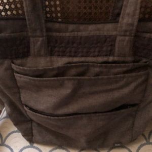 Lug large brown tote bag.